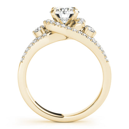 14K Yellow Gold Engagement Rings Bypass With 0.74 TCW Diamond (SI1-SI2, G-H)