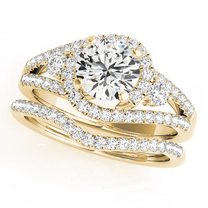 14K Yellow Gold Engagement Rings Bypass With 0.74 TCW Diamond (SI1-SI2, G-H)