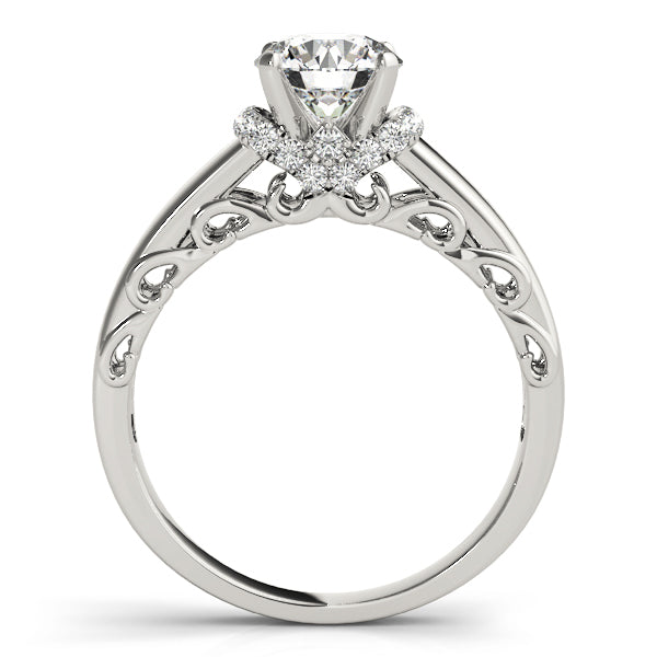 14K White Gold Engagement Rings Remounts Any Shape With 0.15 TCW Diamond (SI1-SI2, G-H)