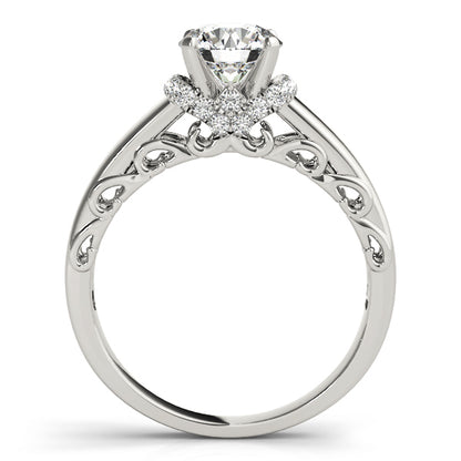 14K White Gold Engagement Rings Remounts Any Shape With 0.15 TCW Diamond (SI1-SI2, G-H)