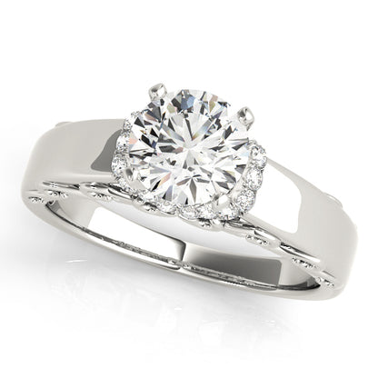 14K White Gold Engagement Rings Remounts Any Shape With 0.15 TCW Diamond (SI1-SI2, G-H)