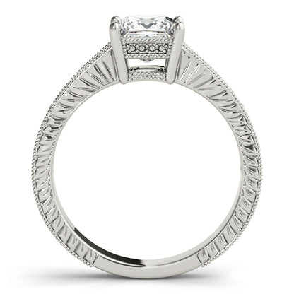 14K White Gold Engagement Rings Antique With 0.19 TCW Diamond (Lab Grown VS-SI1, E/F/G)