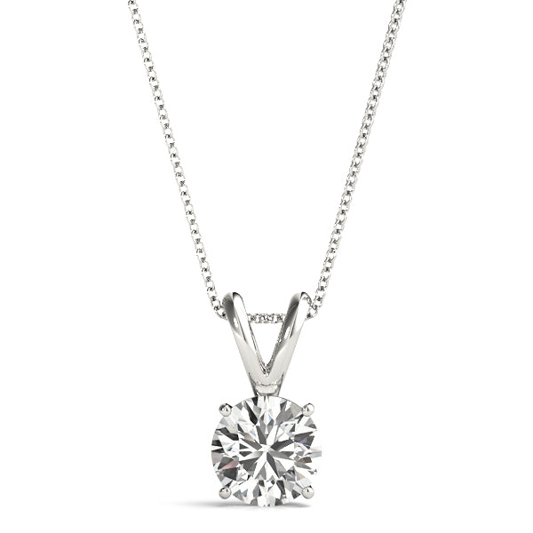 14K White Gold 60pt(5.4)4pr Wire Pendant With 0.60 TCW Diamond (Lab Grown VS-SI1, E/F/G)