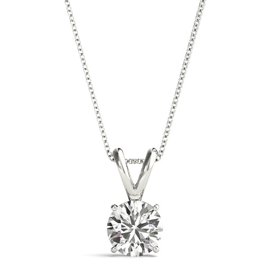 14K White Gold 60pt(5.4)4pr Wire Pendant With 0.60 TCW Diamond (Lab Grown VS-SI1, E/F/G)