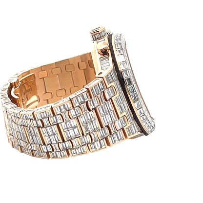 Mens Audemars Piguet Royal Oak Offshore 18K Gold Auto Chandelier Diamond Watch