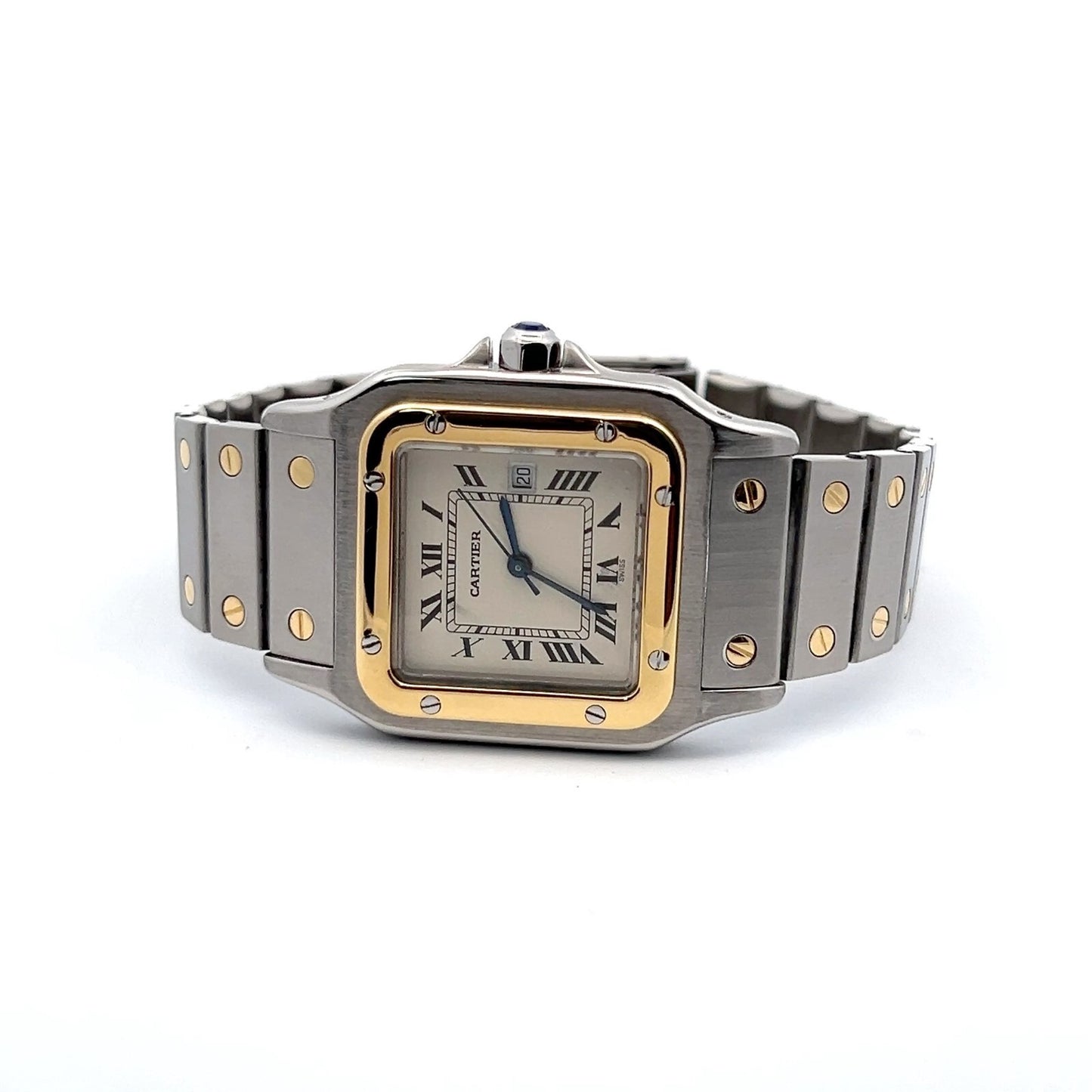Womens Cartier Santos 18K Gold Automatic Watch