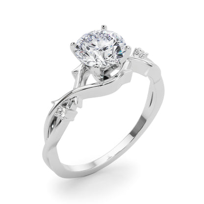 14K White Gold Engagement Rings With 0.02 TCW Diamond (SI1-SI2, G-H)