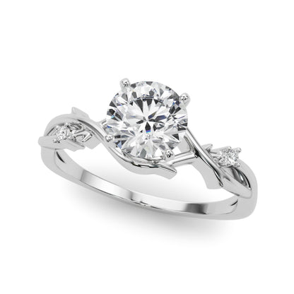 14K White Gold Engagement Rings With 0.02 TCW Diamond (SI1-SI2, G-H)