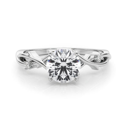 14K White Gold Engagement Rings With 0.02 TCW Diamond (SI1-SI2, G-H)