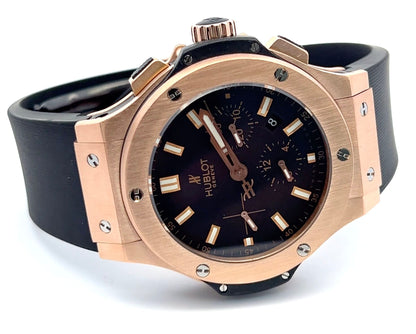 Hublot Big Bang Automatic Mens 18k Rose Gold Case With Rubber Strap Authentic Luxury Timepiece