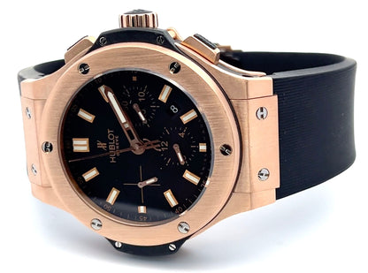 Hublot Big Bang Automatic Mens 18k Rose Gold Case With Rubber Strap Authentic Luxury Timepiece