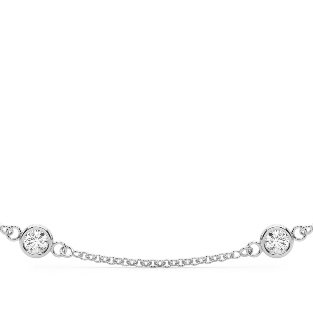 14K White Gold 18 10 Station Dia Necklace With 1.50 TCW Diamond (Lab Grown VS-SI1, E/F/G)