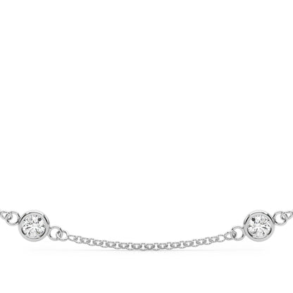 14K White Gold 18 10 Station Dia Necklace With 1.50 TCW Diamond (Lab Grown VS-SI1, E/F/G)