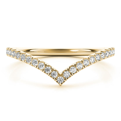 14K Yellow Gold Chevron Diamond Band With 0.18 TCW Diamond (Lab Grown VS-SI1, E/F/G)
