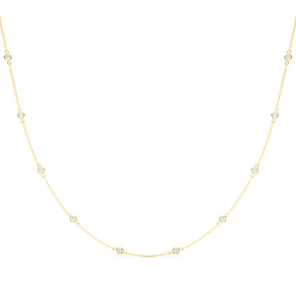 14K White Gold 18 10 Station Dia Necklace With 1 TCW Diamond (Lab Grown VS-SI1, E/F/G)