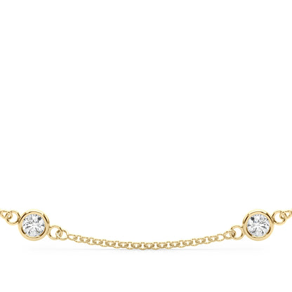 14K White Gold 18 10 Station Dia Necklace With 1 TCW Diamond (Lab Grown VS-SI1, E/F/G)