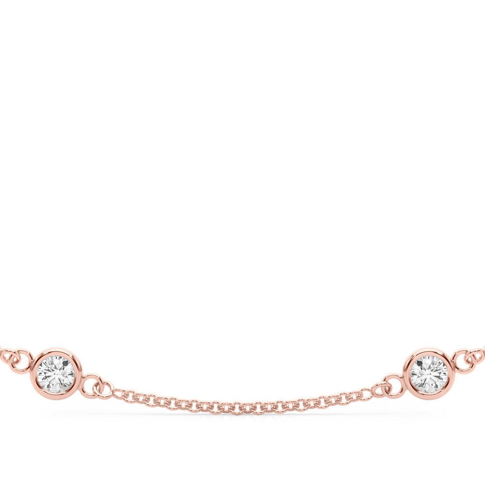 14K White Gold 18 10 Station Dia Necklace With 1 TCW Diamond (Lab Grown VS-SI1, E/F/G)