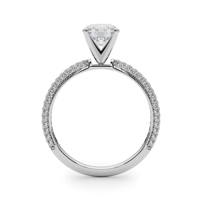 14K White Gold Engagement Rings Pave With 0.47 TCW Diamond (Lab Grown VS-SI1, E/F/G)