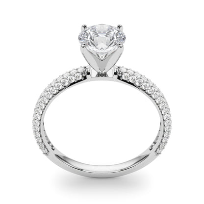 14K White Gold Engagement Rings Pave With 0.47 TCW Diamond (Lab Grown VS-SI1, E/F/G)