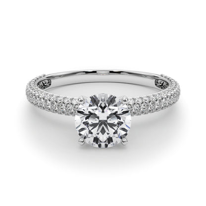 14K White Gold Engagement Rings Pave With 0.47 TCW Diamond (Lab Grown VS-SI1, E/F/G)