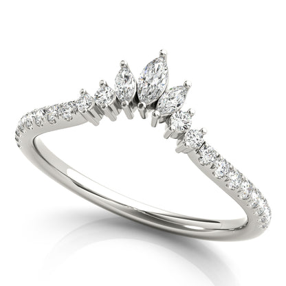 14K White Gold Fashion Ring Marquise And Round With 0.27 TCW Diamond (Lab Grown VS-SI1, E/F/G)