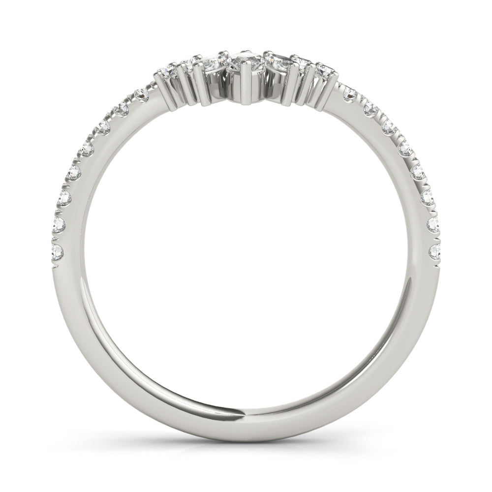 14K White Gold Fashion Ring Marquise And Round With 0.27 TCW Diamond (Lab Grown VS-SI1, E/F/G)