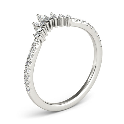 14K White Gold Fashion Ring Marquise And Round With 0.27 TCW Diamond (Lab Grown VS-SI1, E/F/G)