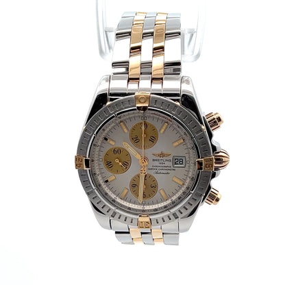 Mens Breitling Chronomat Evolution Chronograph 18K Yellow Gold / Steel Watch