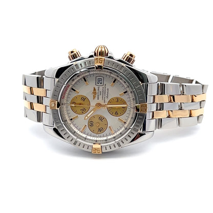 Mens Breitling Chronomat Evolution Chronograph 18K Yellow Gold / Steel Watch