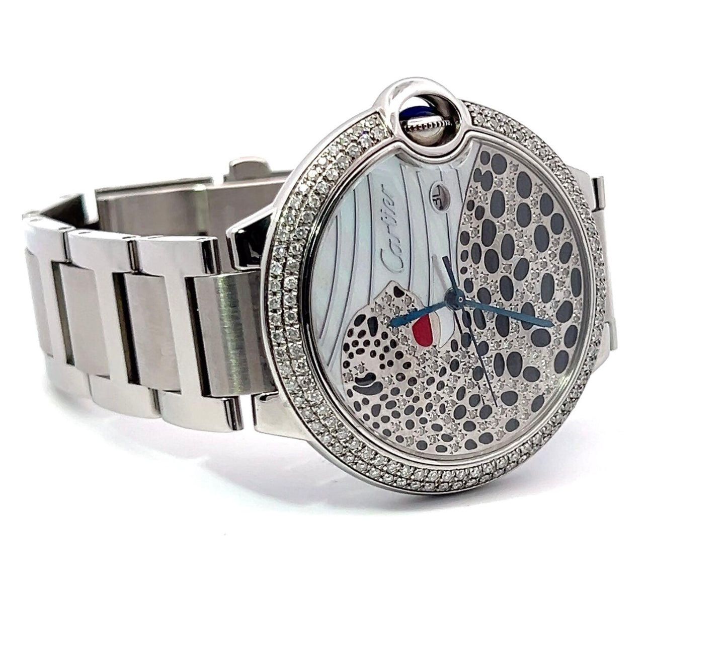 Mens Ballon Bleu Diamond Panther Watch