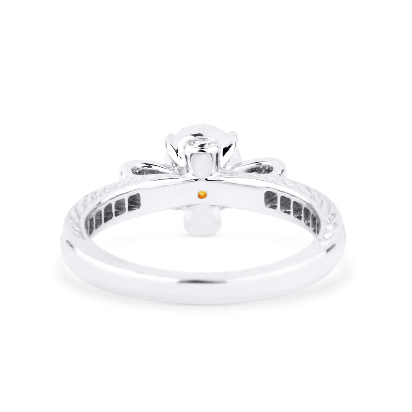 18K White Gold Statement Ring With 1.07 TCW Yellow Oval Shape Natural Diamond, GIA Certified