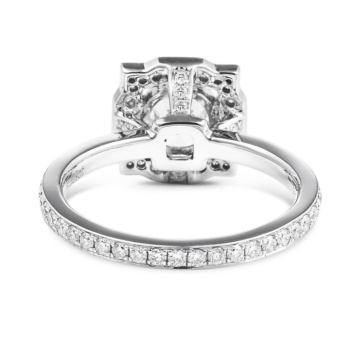 18K White Gold Statement Ring With 0.91 TCW Round Shape Natural Diamond, IGI Certified