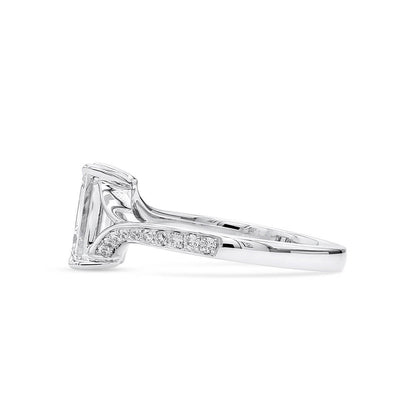 18K White Gold Statement Ring With 1.01 TCW Baguette Shape Natural Diamond, GIA Certified