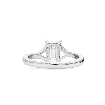 18K White Gold Statement Ring With 1.01 TCW Baguette Shape Natural Diamond, GIA Certified