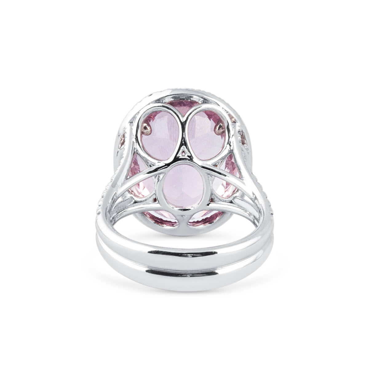 18K White Gold Statement Ring With 11.08 TCW Oval Shape Natural Morganite, IGL Certified