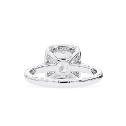 18K White Gold Statement Ring With 2.01 TCW Cushion Shape Natural Diamond, GIA Certified