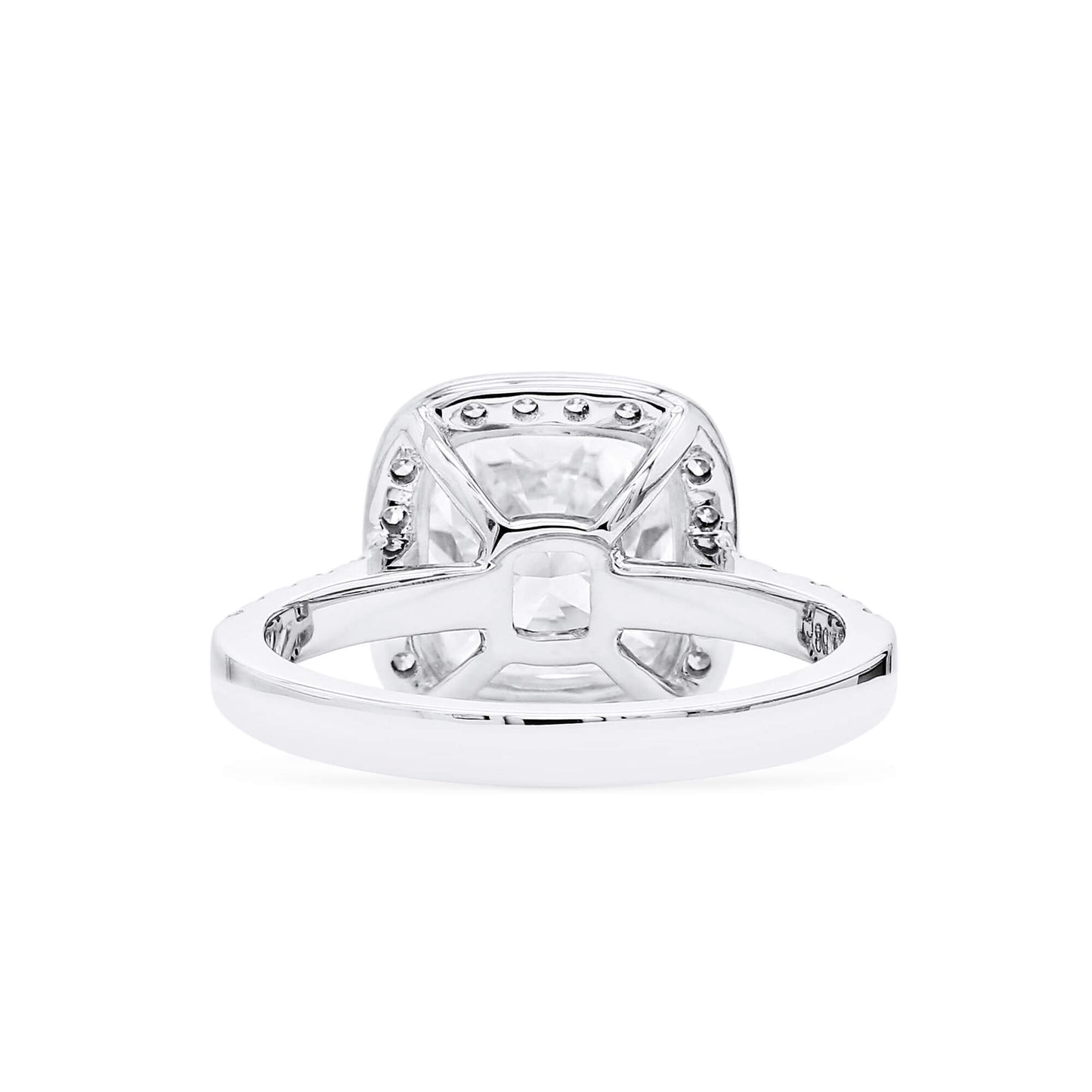18K White Gold Statement Ring With 3.01 TCW Cushion Shape Natural Diamond, GIA Certified