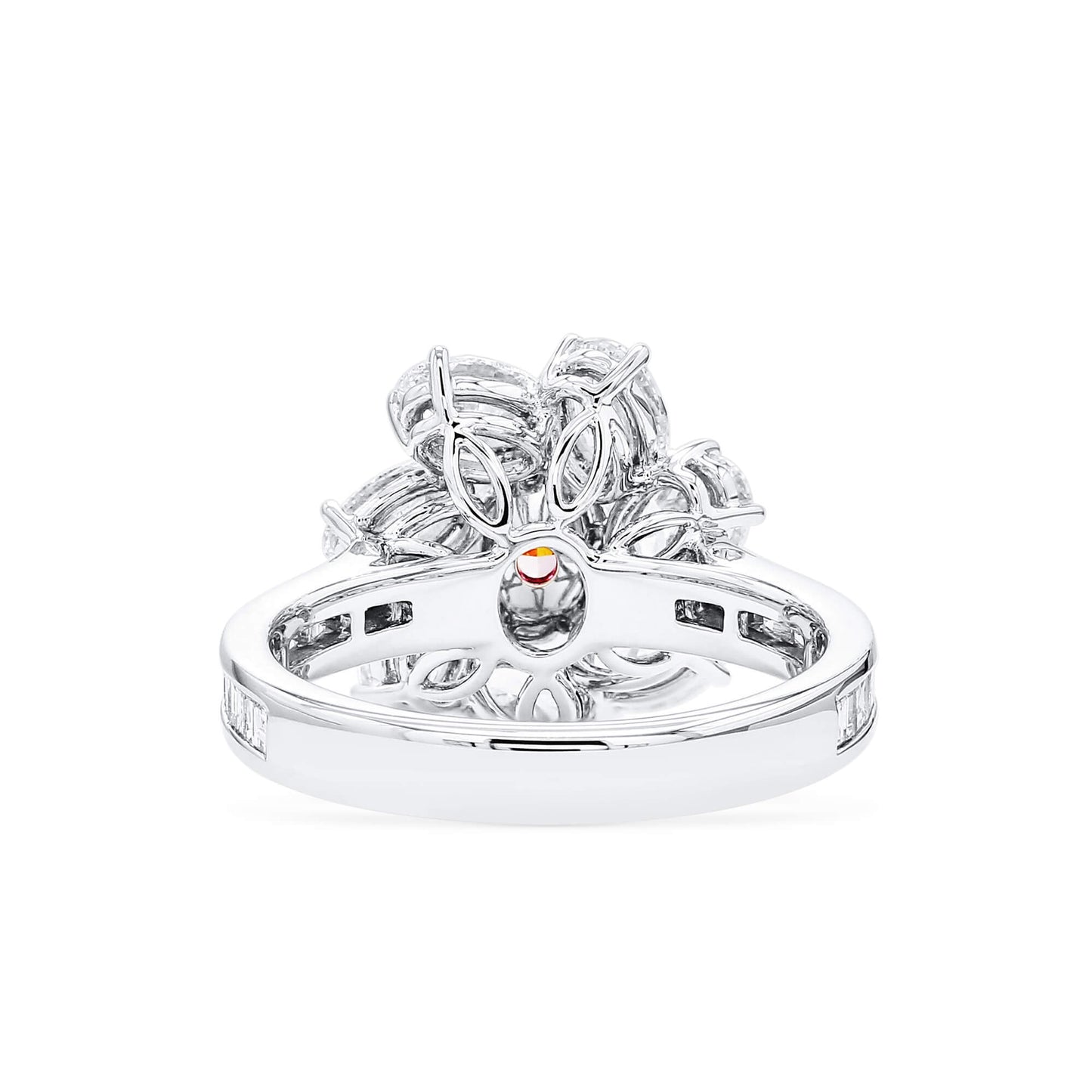 18K White & Rose Gold Statement Ring With 0.45 TCW Pink Oval Shape Natural Diamond, GIA Certified
