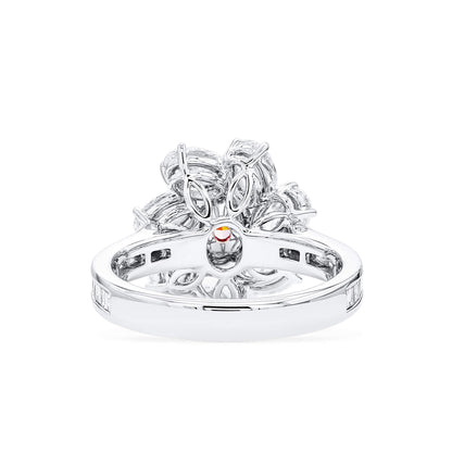 18K White & Rose Gold Statement Ring With 0.45 TCW Pink Oval Shape Natural Diamond, GIA Certified
