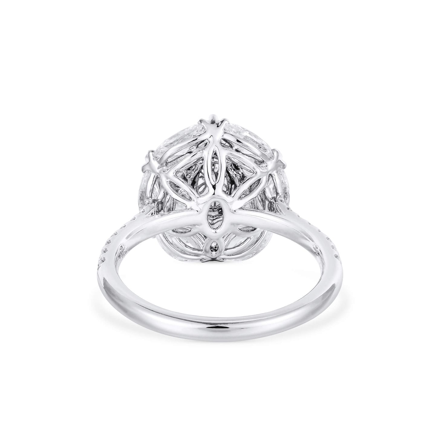 18K White & Rose Gold Statement Ring With 0.51 TCW Pink Oval Shape Natural Diamond, GIA Certified