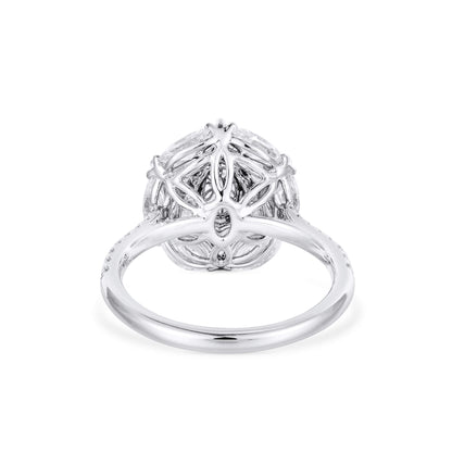 18K White & Rose Gold Statement Ring With 0.51 TCW Pink Oval Shape Natural Diamond, GIA Certified