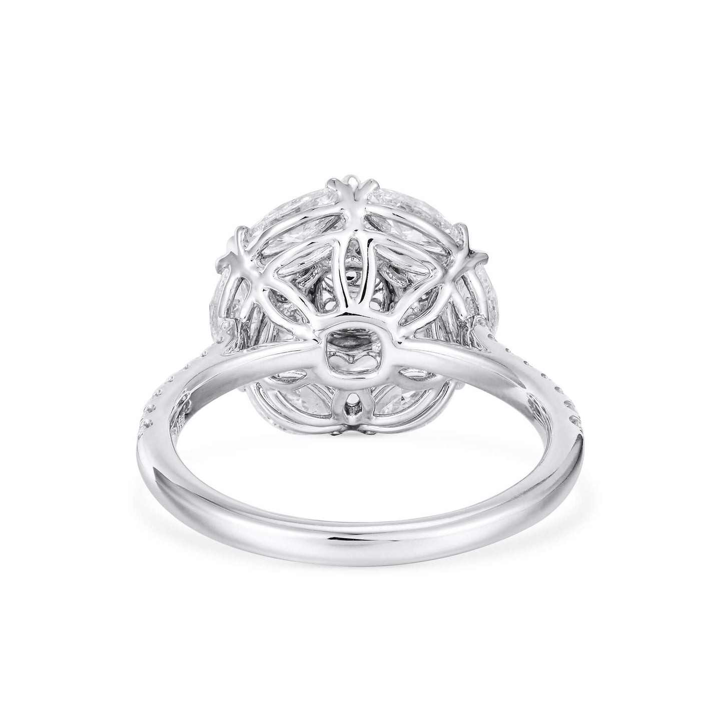 18K White & Rose Gold Statement Ring With 0.62 TCW Pink Cushion Shape Natural Diamond, GIA Certified