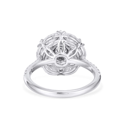 18K White & Rose Gold Statement Ring With 0.62 TCW Pink Cushion Shape Natural Diamond, GIA Certified