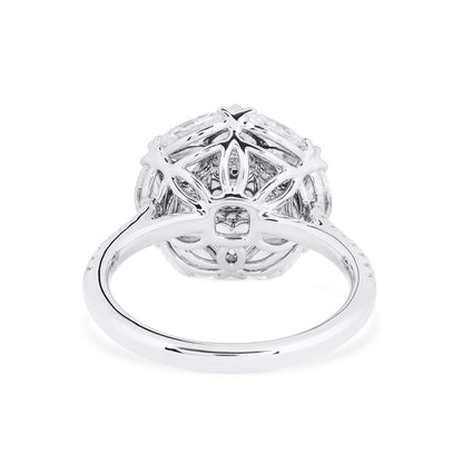 18K White & Rose Gold Statement Ring With 0.51 TCW Pink Cushion Shape Natural Diamond, GIA Certified