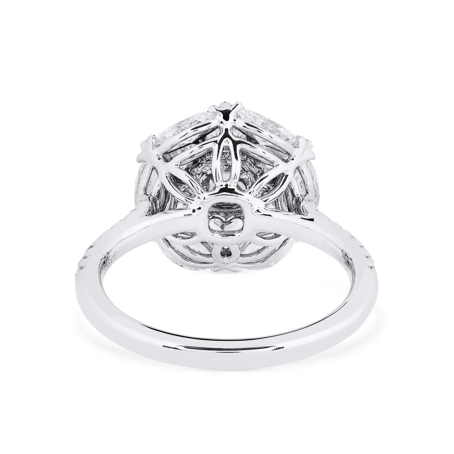 18K White & Rose Gold Statement Ring With 0.57 TCW Pink Cushion Shape Natural Diamond, GIA Certified