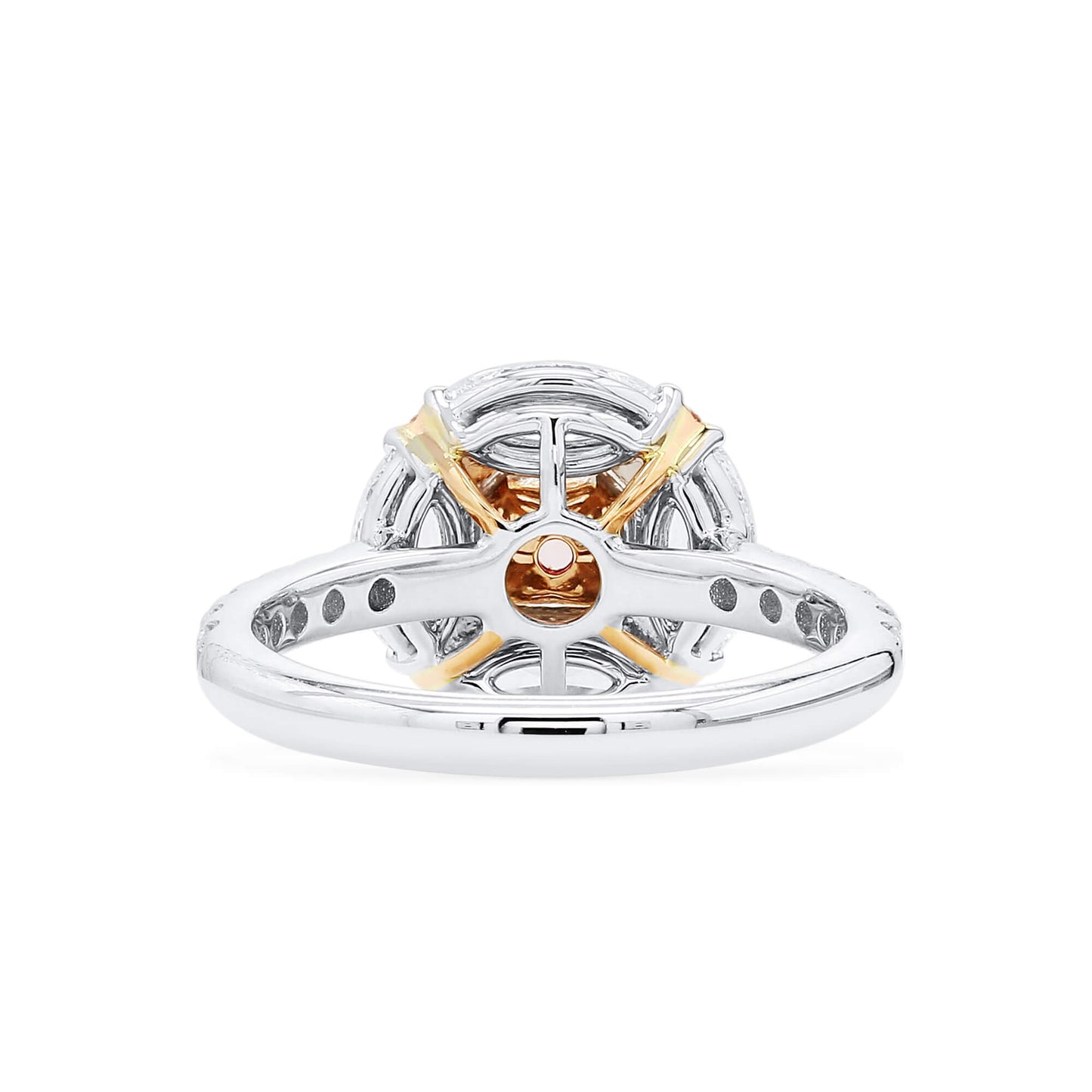 18K White & Rose Gold Statement Ring With 0.48 TCW Pink Radiant Shape Natural Diamond, GIA Certified