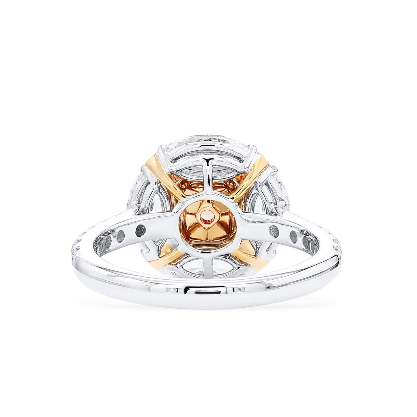 18K White & Rose Gold Statement Ring With 0.70 TCW Pink Cushion Shape Natural Diamond, GIA Certified