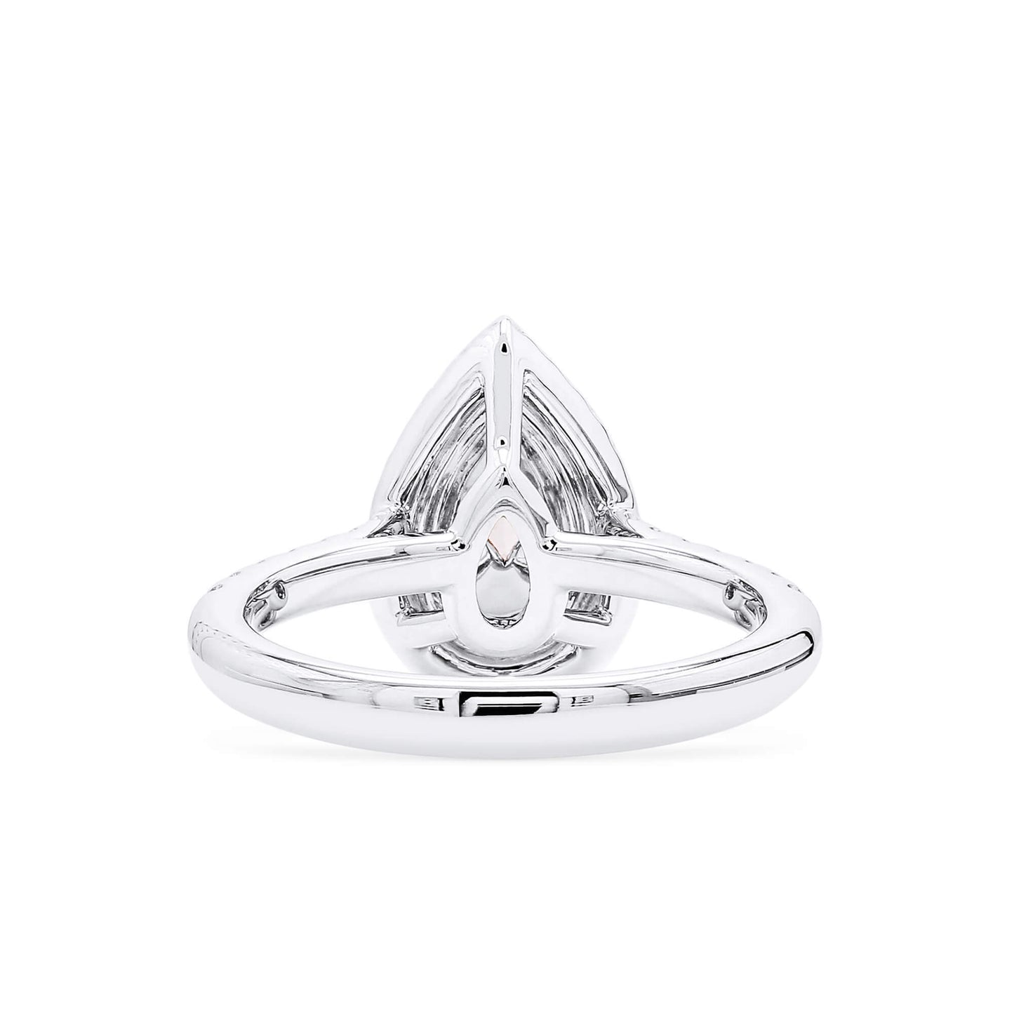 18K White & Rose Gold Statement Ring With 0.68 TCW Pink Pear Shape Natural Diamond, GIA Certified