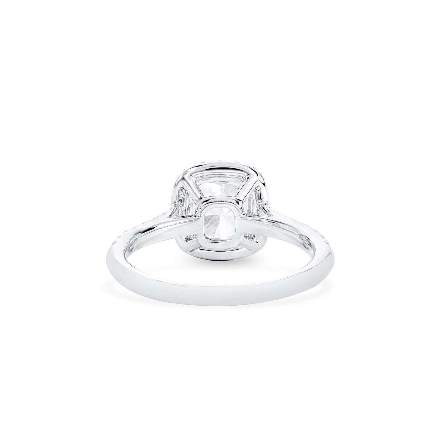 18K White Gold Statement Ring With 2.00 TCW Cushion Shape Natural Diamond, GIA Certified