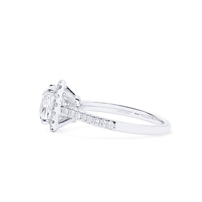 18K White Gold Statement Ring With 2.00 TCW Cushion Shape Natural Diamond, GIA Certified